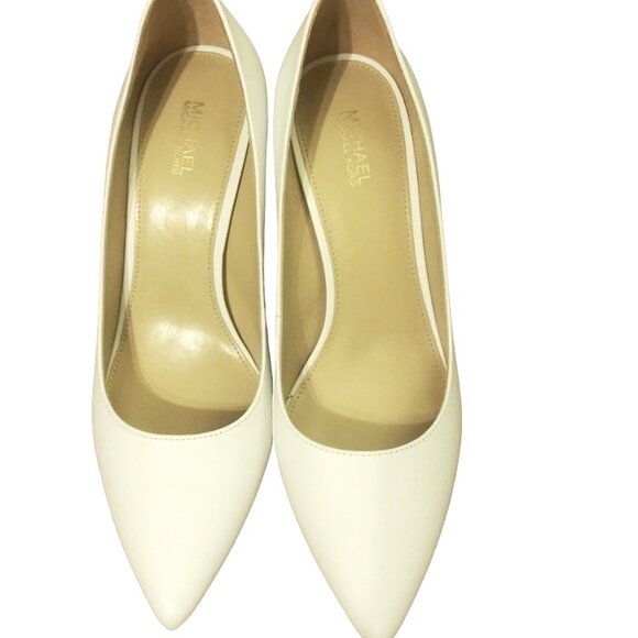 Michael Kors Leather Pumps, Size 7M, Block Heel, Pointed Toe, Abbi Flex Comfort - Picture 14 of 16